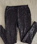 White House Black Market Black Sequin Leggings - Image 1