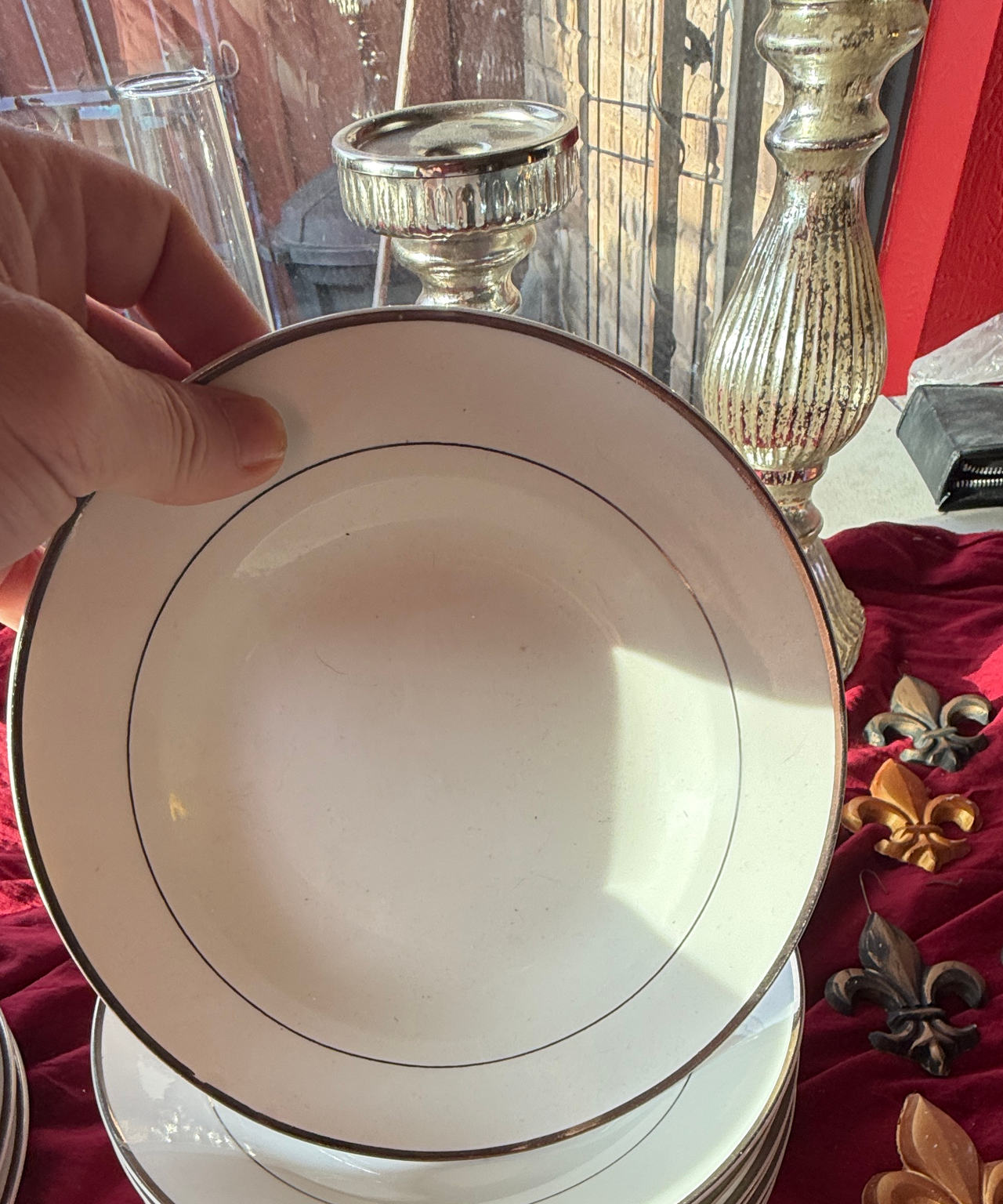 Noritake Silver Rim China Salad Bowls - Set of 8