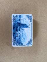 Vintage Blue and White Nautical Ship Metal Tin - Image 6