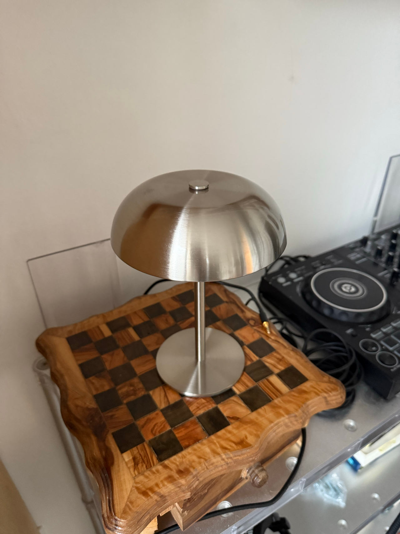 Cordless Steel Mushroom Table Lamp (new in box)