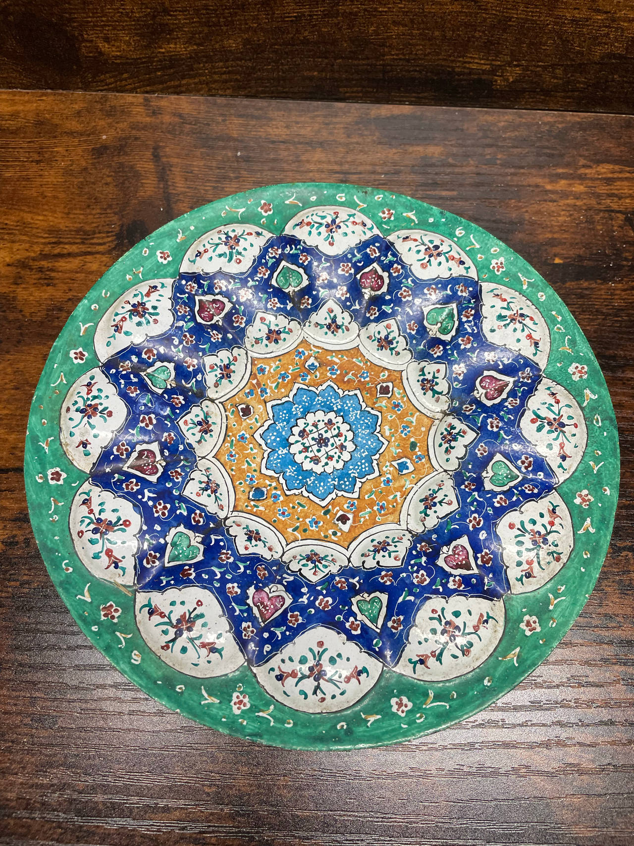 Persian Enamel Decorative Plate