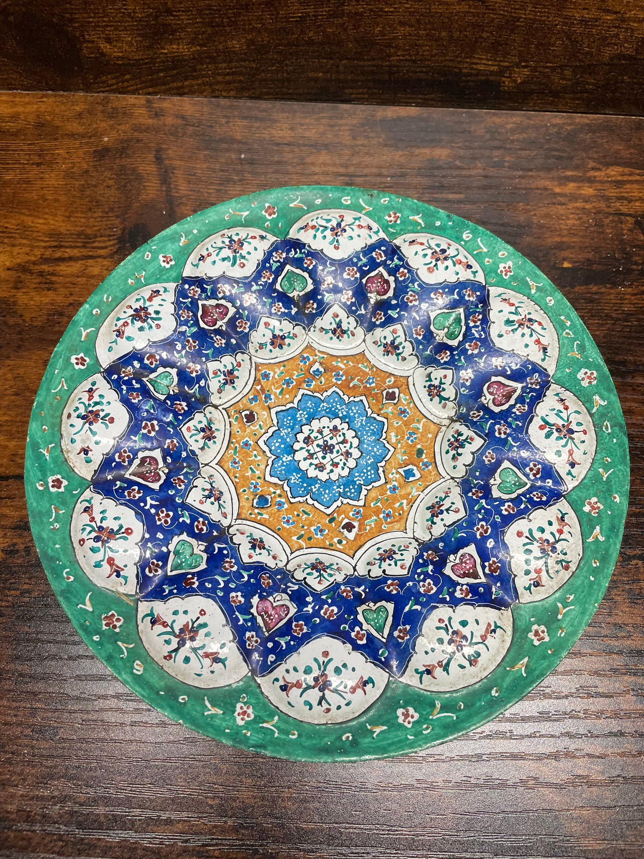 Persian Enamel Decorative Plate