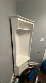 White corner coat and shoe storage. Used but in great shape.  - Image 2