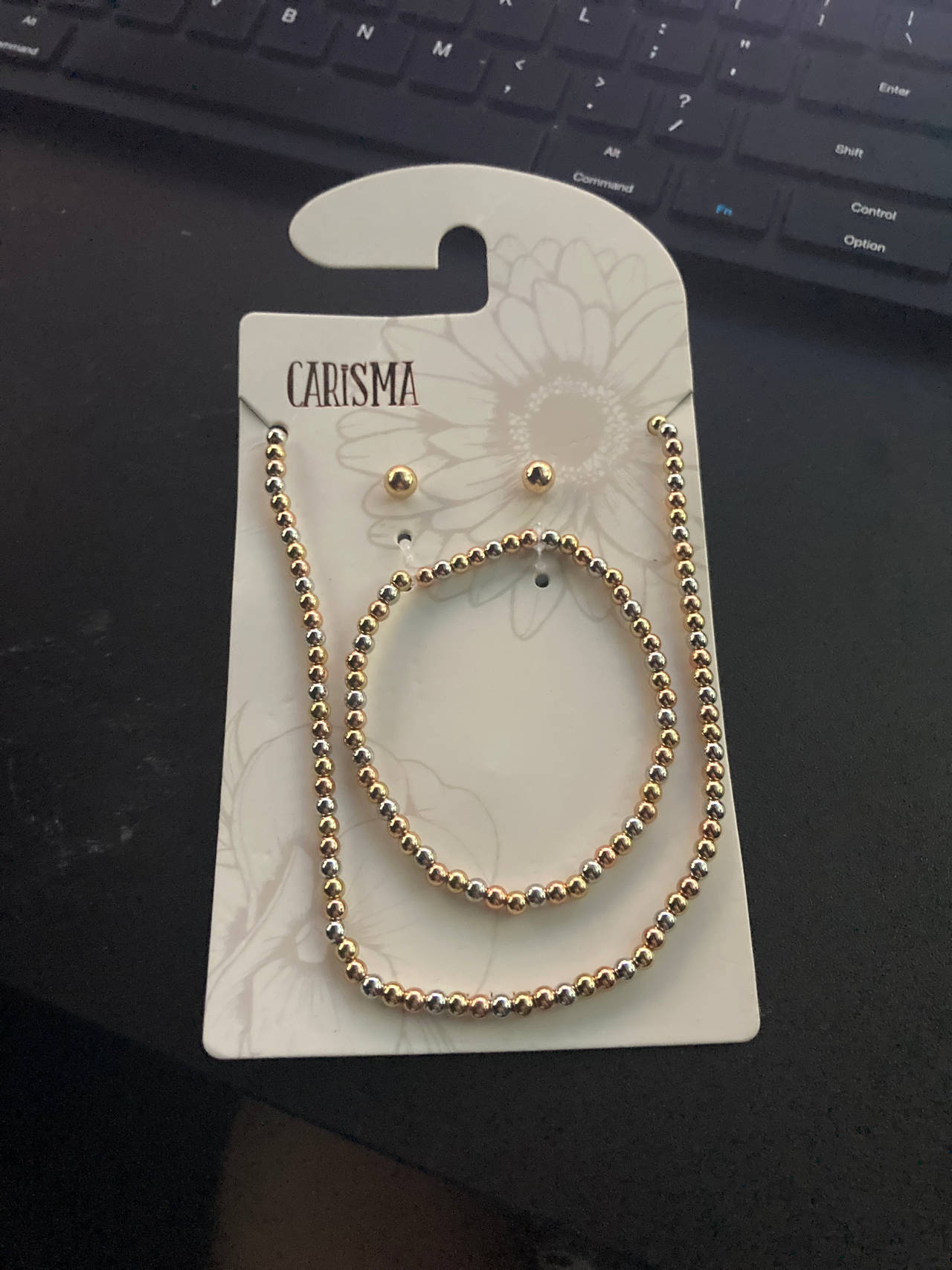 Carisma Gold Bead Jewelry Set