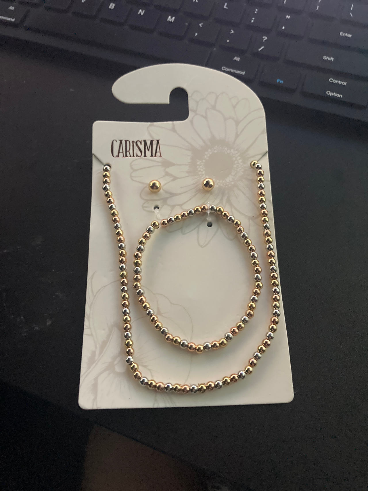 Carisma Gold Bead Jewelry Set