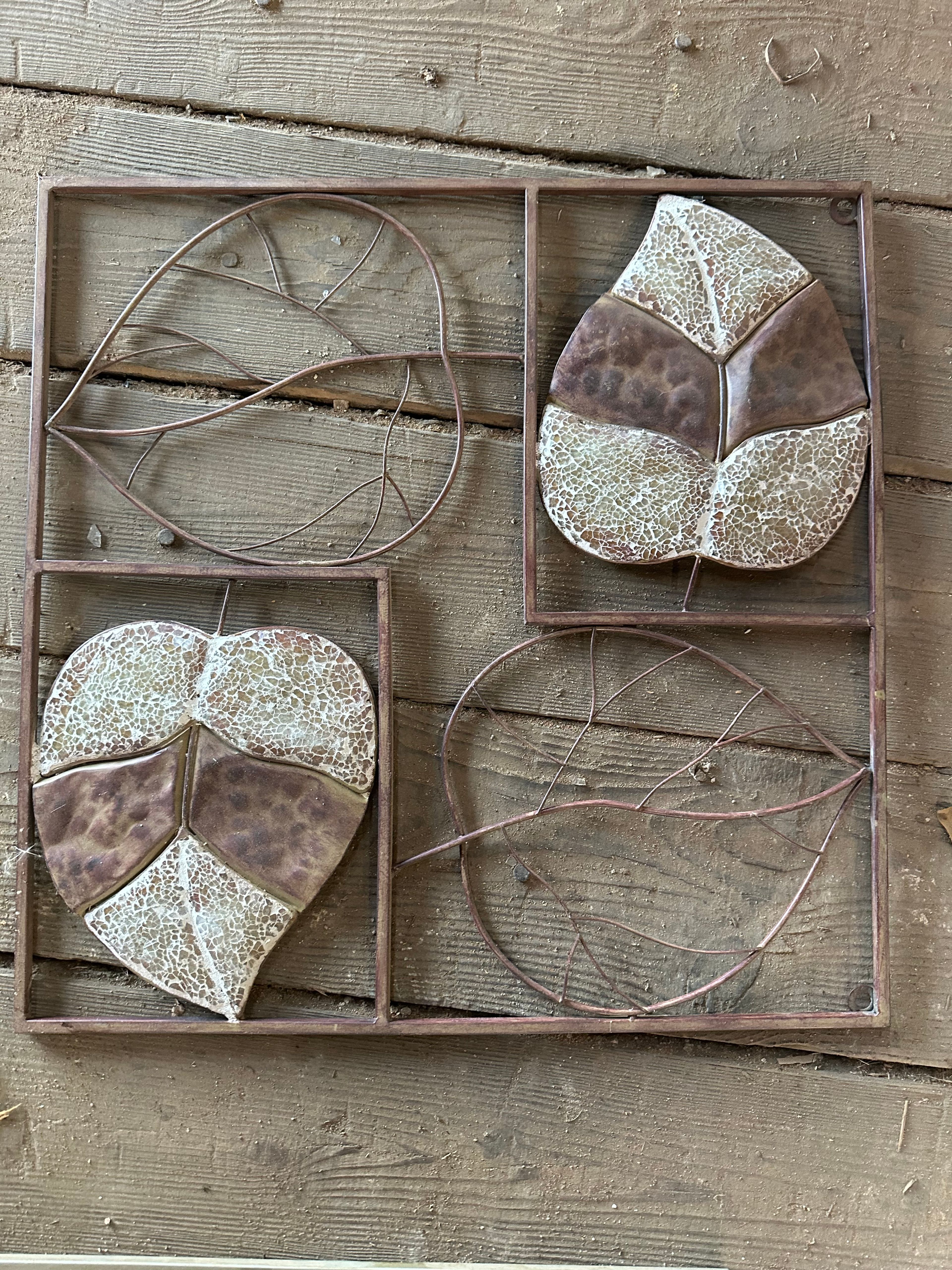 Rustic Metal Leaf Wall Art Panels - Image 3