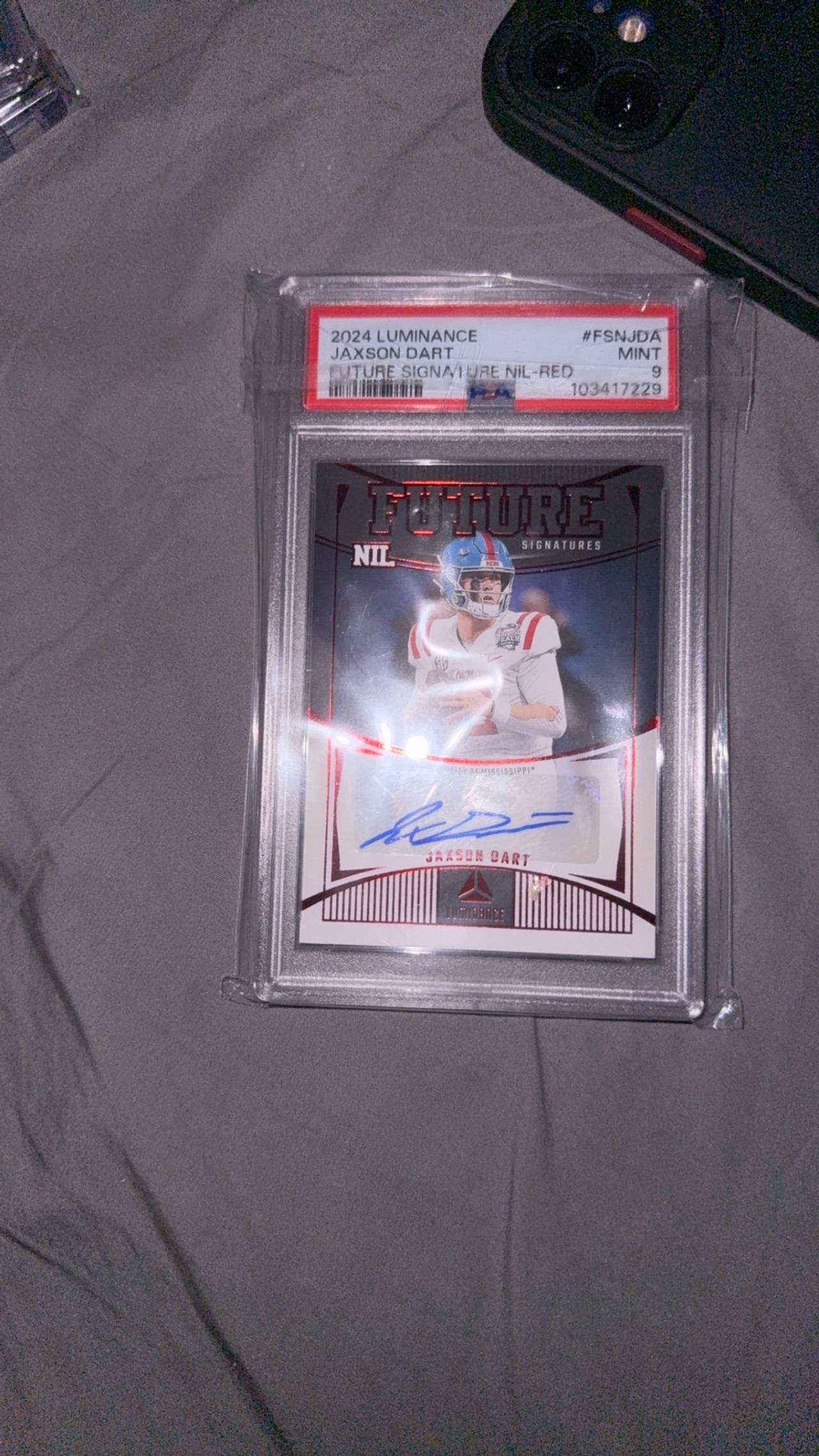 2024 Panini Luminance Jaxson Dart Future Signatures NIL Red