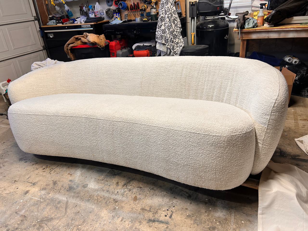 Curved Bouclé Sofa