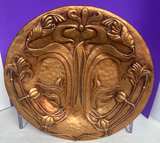 Art Nouveau~Vintage Wall Plaque~Heavy Resin~Floral Design~Gold/Bronze Finish~17" - Image 1