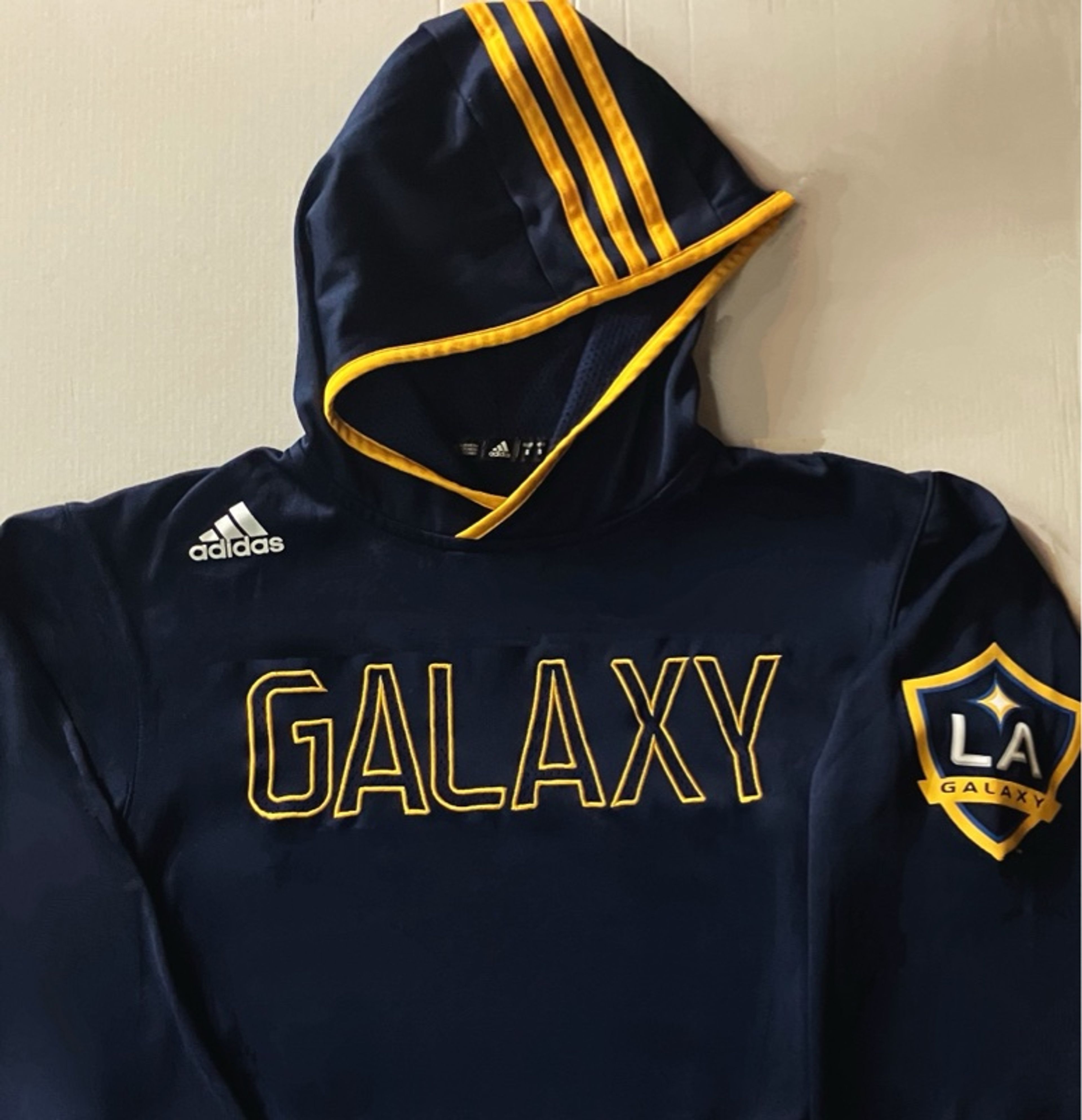 Beckham Era 2007 LA Galaxy Pull Over Hoodie Navy/ Gold Like New Used Embroided