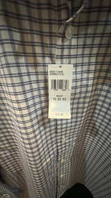 NWT Michael Kors Men's Purple Pinstripe Dress Shirt Size Medium 15 32/33 - Image 2