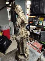 Vintage Peasant Girl with Wheat Statue - Image 5