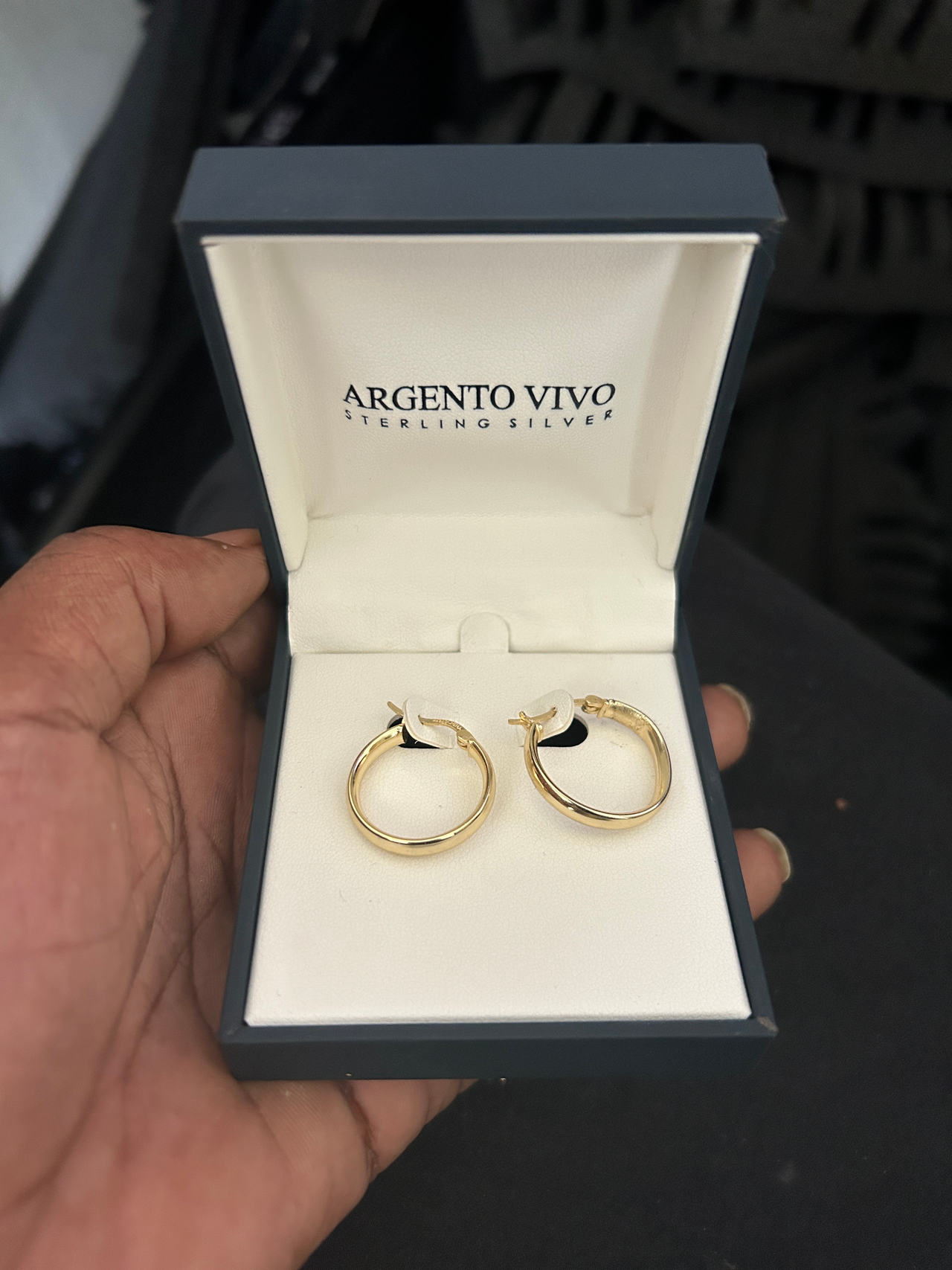 Argento Vivo Gold Over Sterling Silver Hoop Earrings
