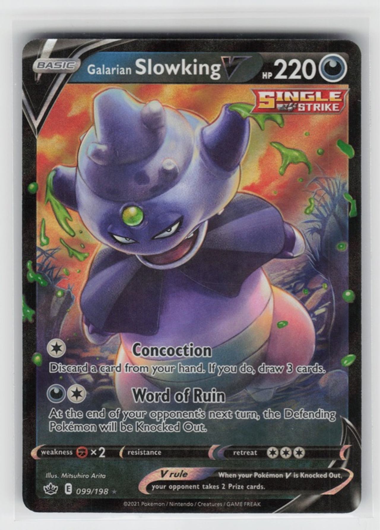 Galarian Slowking V 99/198 Ultra Rare Holo Full Art Pokémon Card