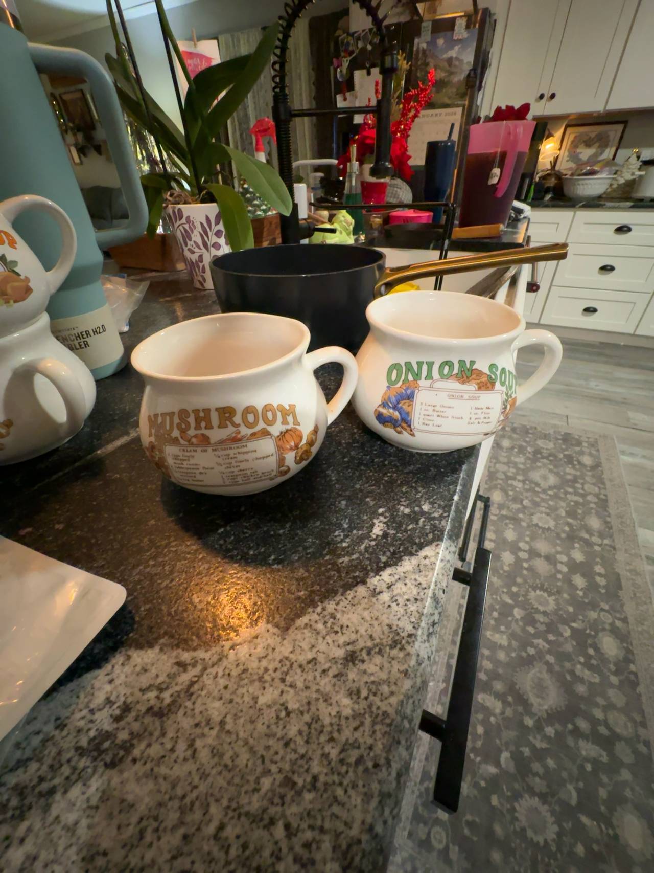 Campbell's Vintage Soup Recipe Mugs Set of Two Mushroom & Onion