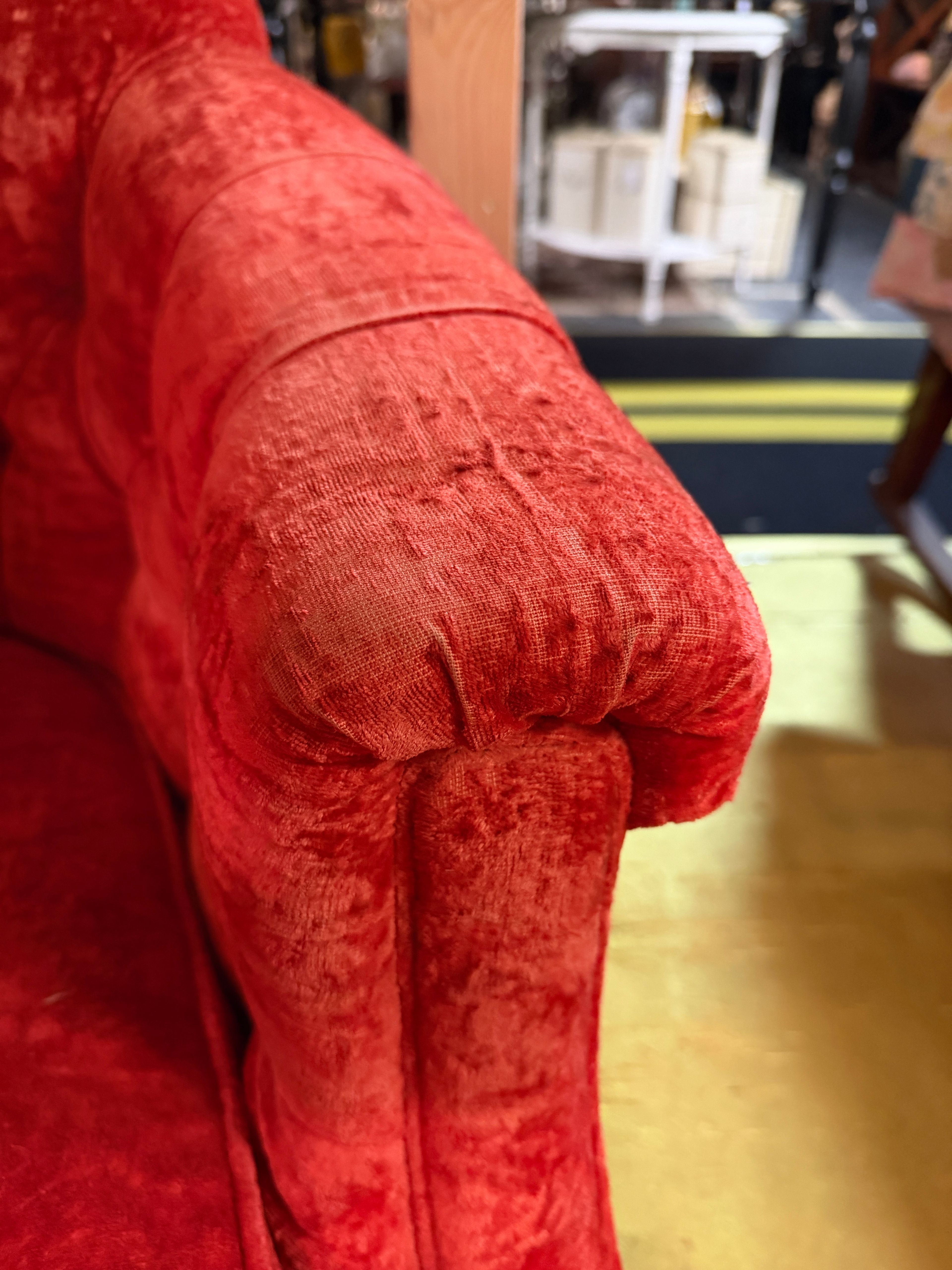 Pair of Mid-Century Modern Red Velvet Swivel Chairs - Image 6