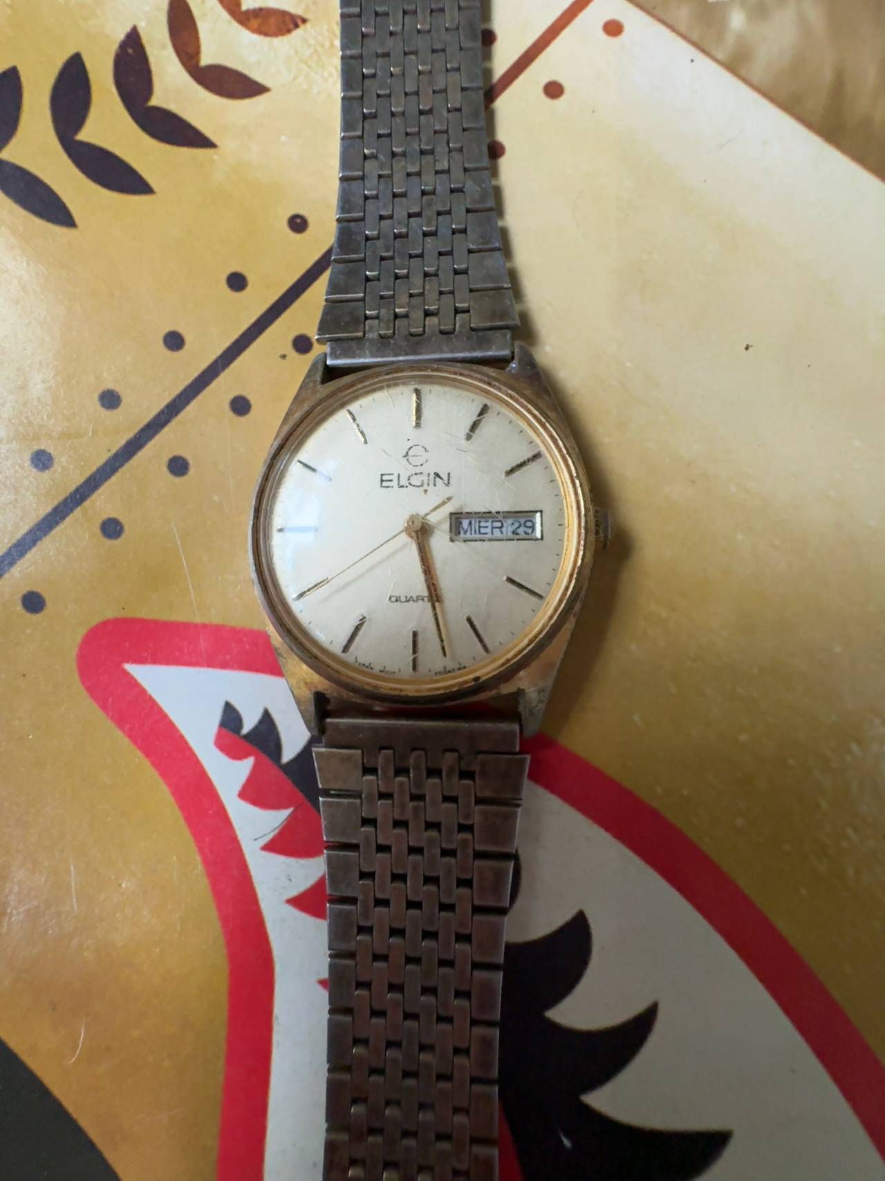Elgin Gold Tone Quartz Men's Watch