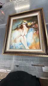 Kamoo Seated Nude with Sun Hat Oil Painting - Image 3