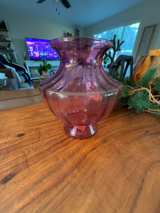 Pilgrim Cranberry Red Optic Glass Vase - Image 1