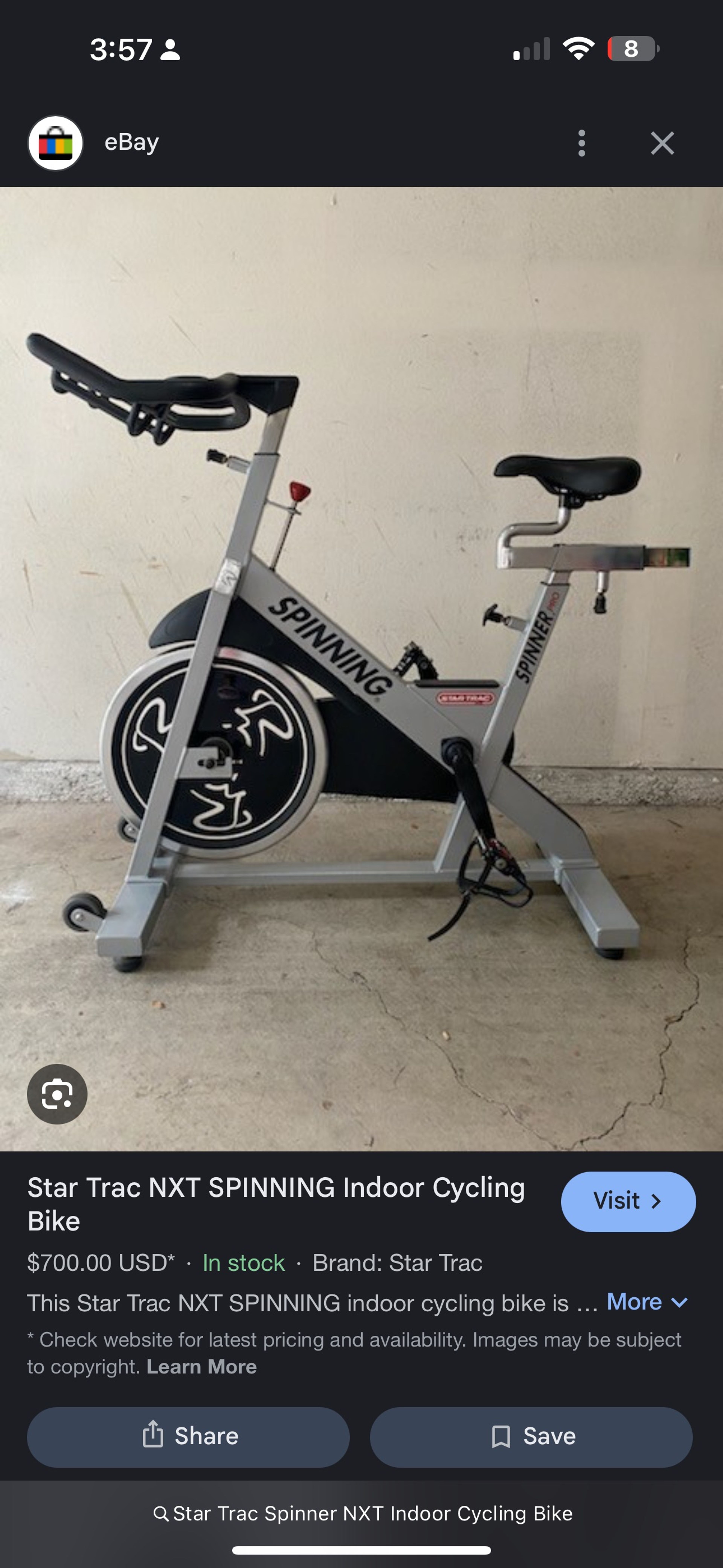 Star Trac Spinner NXT Indoor Cycling Bike - Image 2