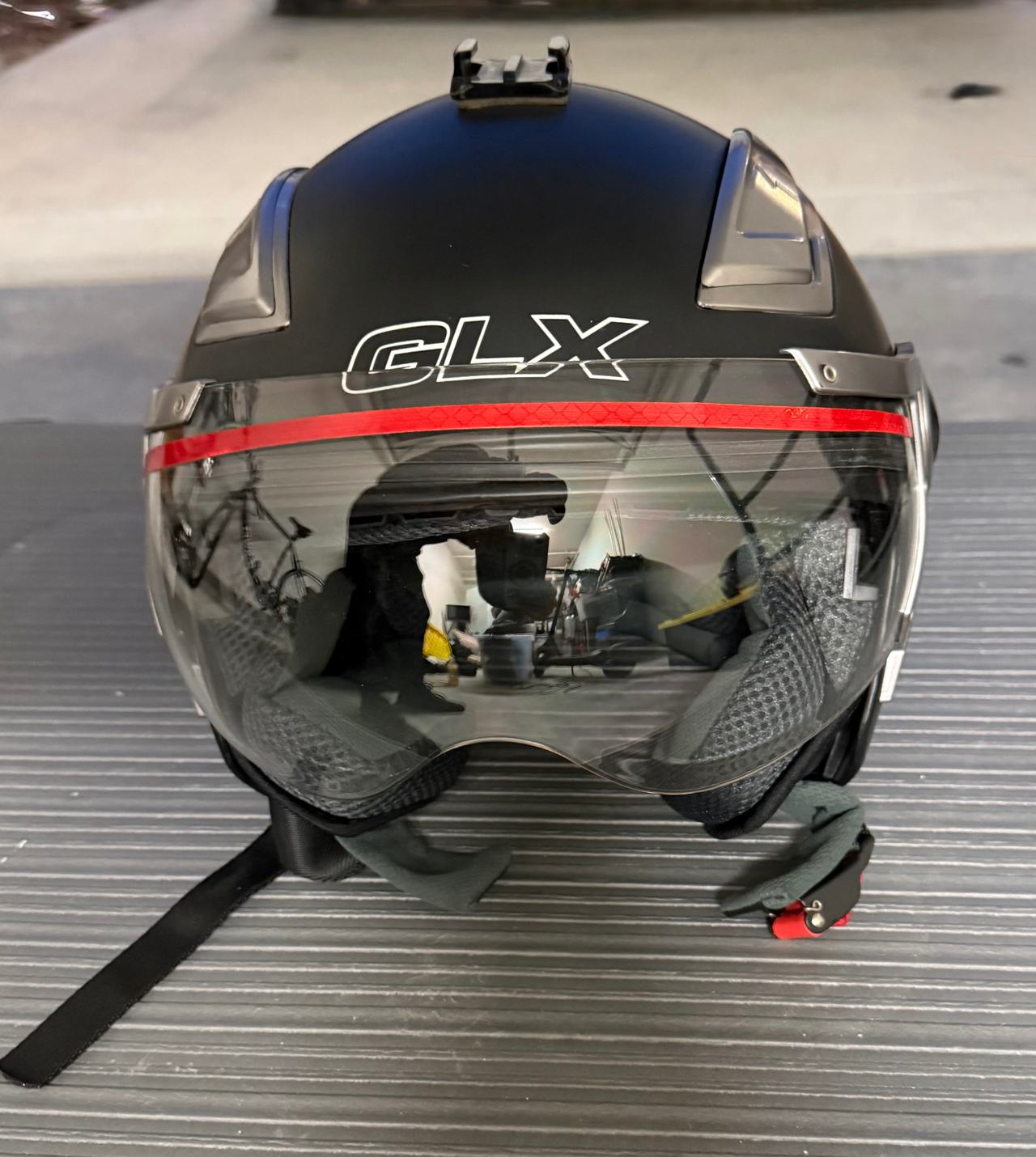 GLX Open Face Motorcycle Helmet with Visor