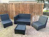 4-Piece Modular Outdoor Wicker Patio Set with Covers - Image 4