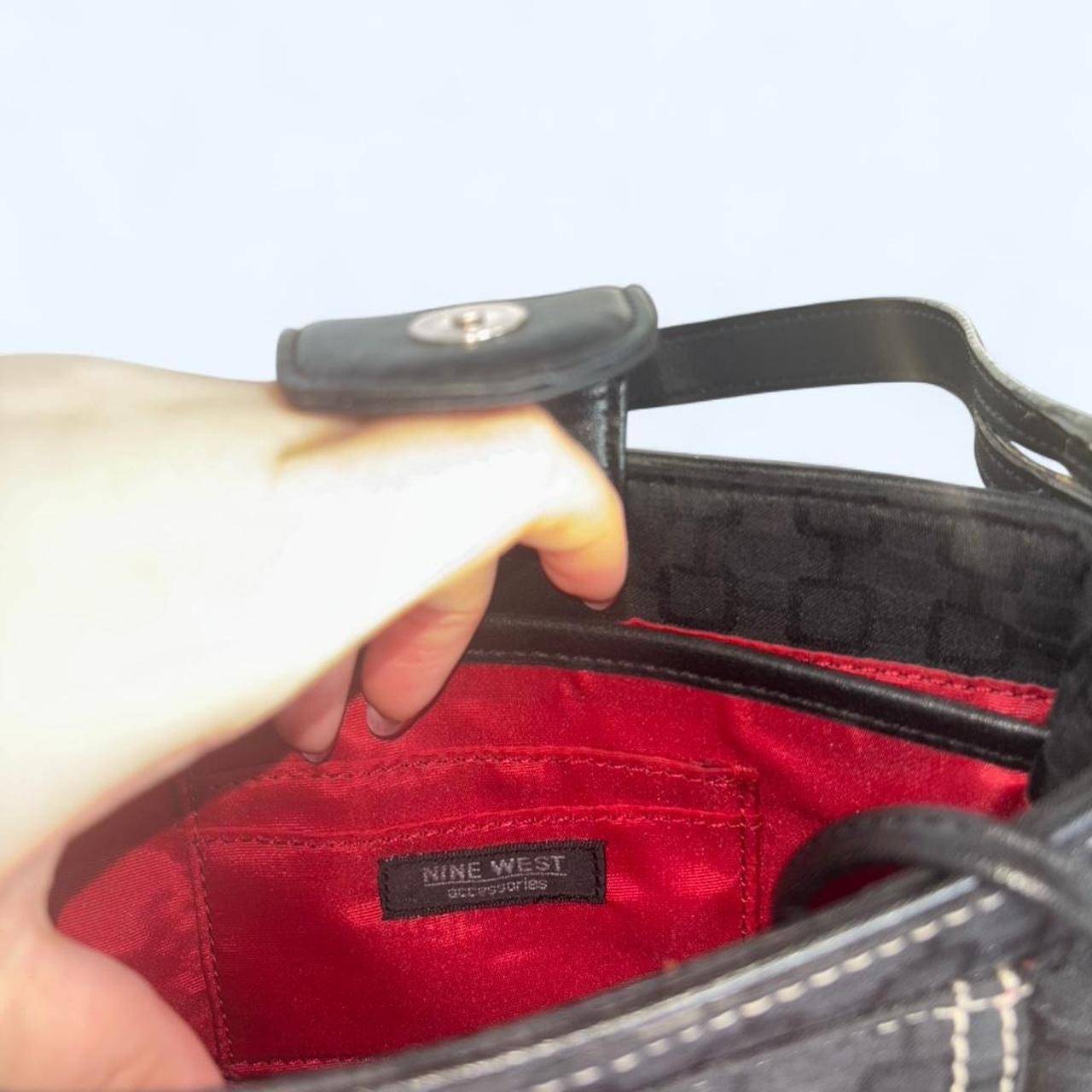 Nine West Monogram Shoulder Bag with Red Lining