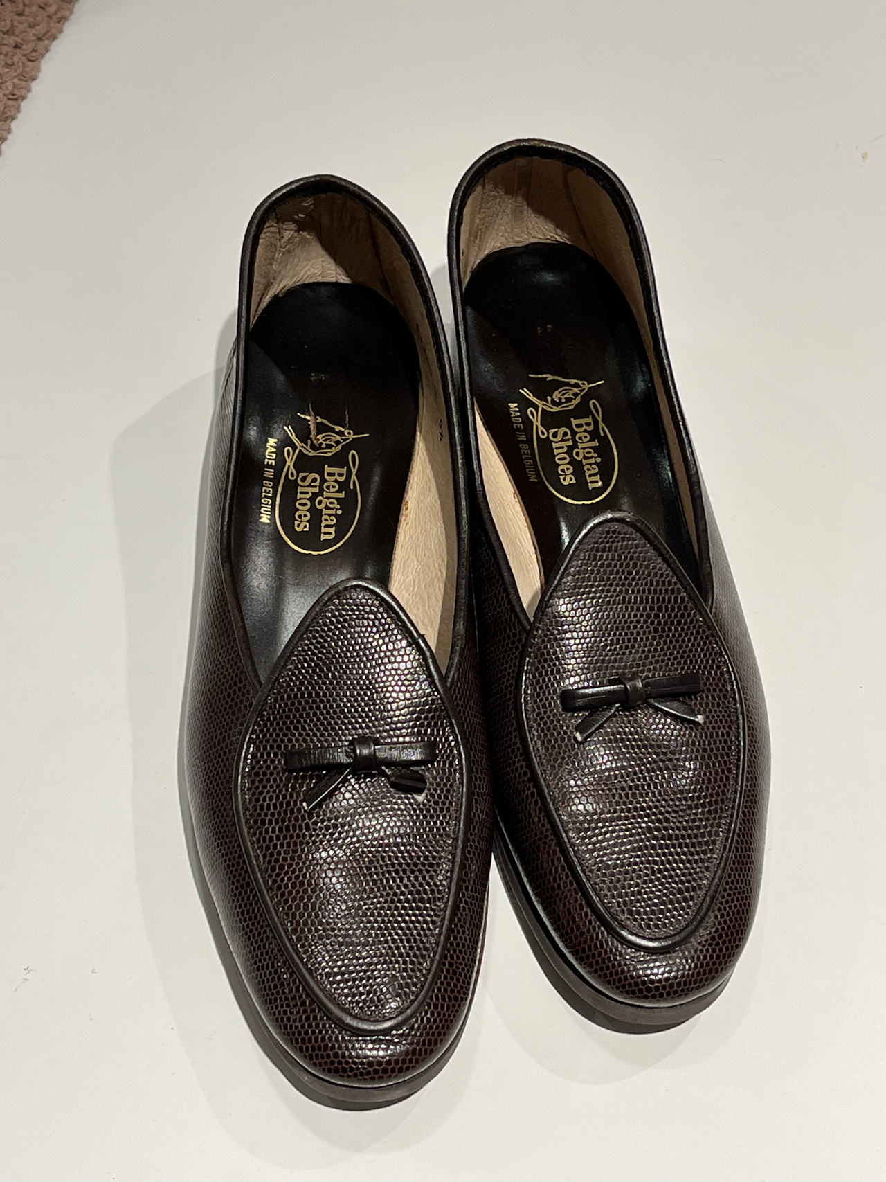 Belgian Shoes - Travelette lizard calf - size 8.5