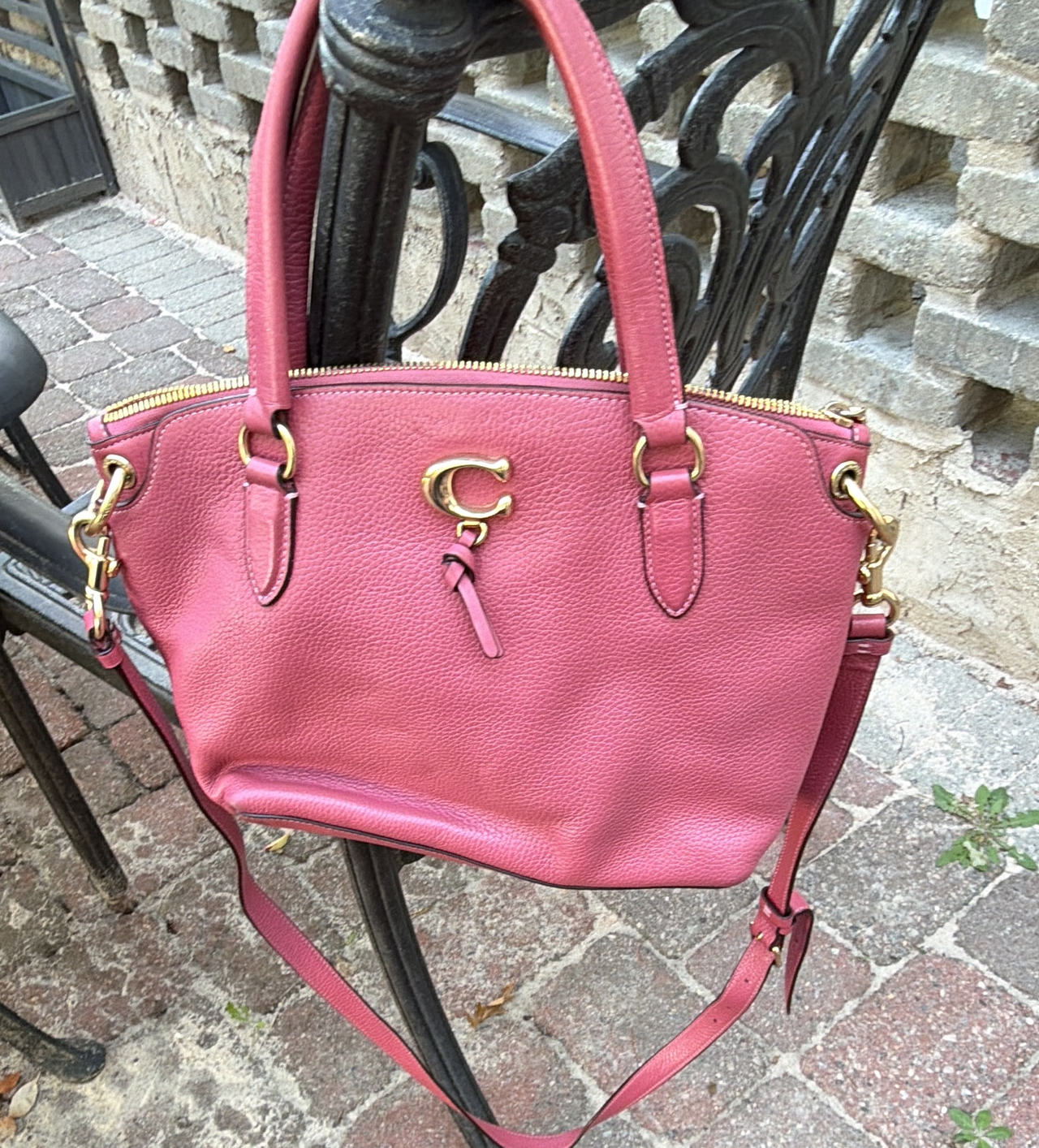 Coach Pebble Leather Prairie Satchel Bag