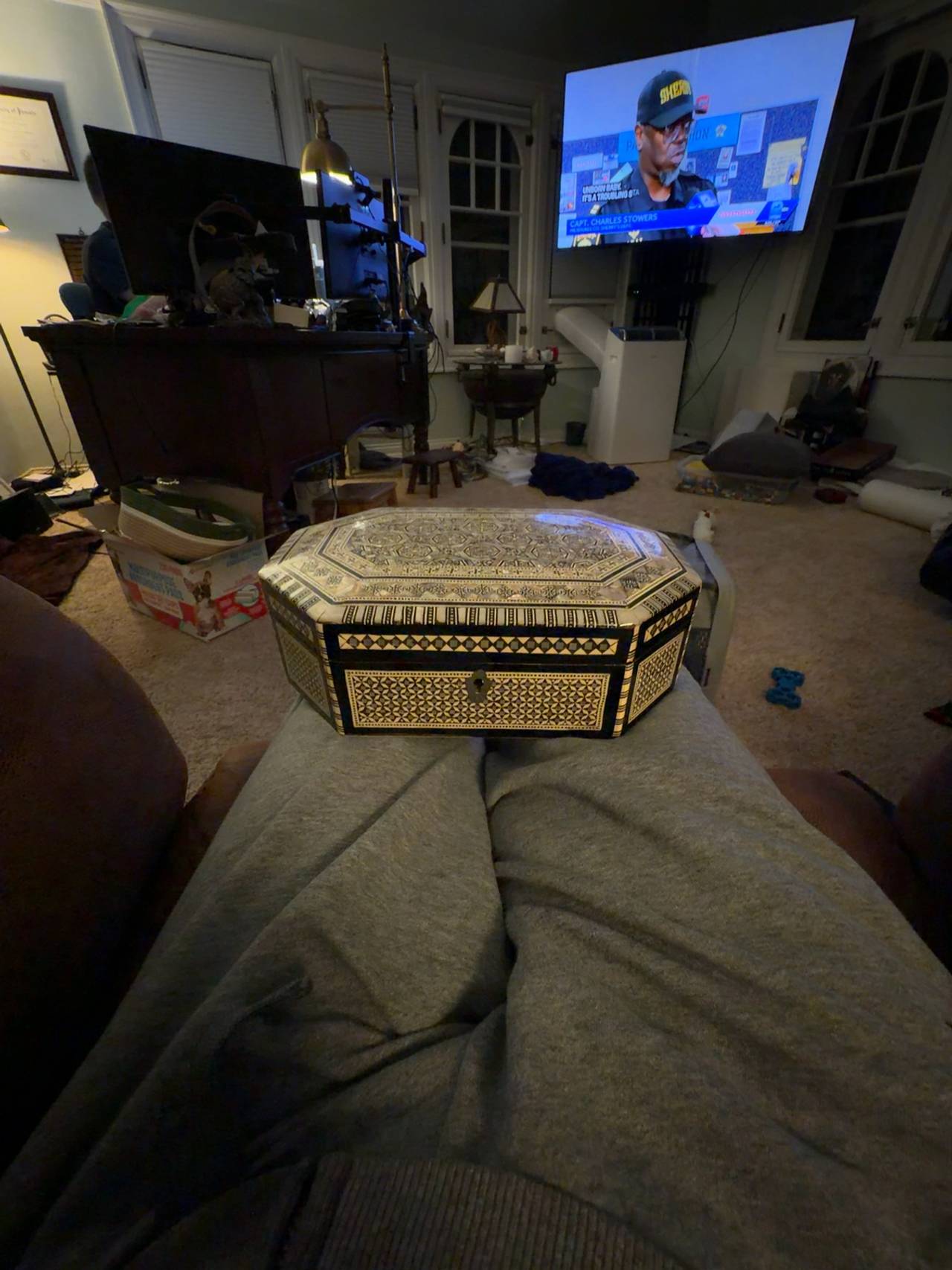 Vintage Mother of Pearl Inlaid Jewelry Box