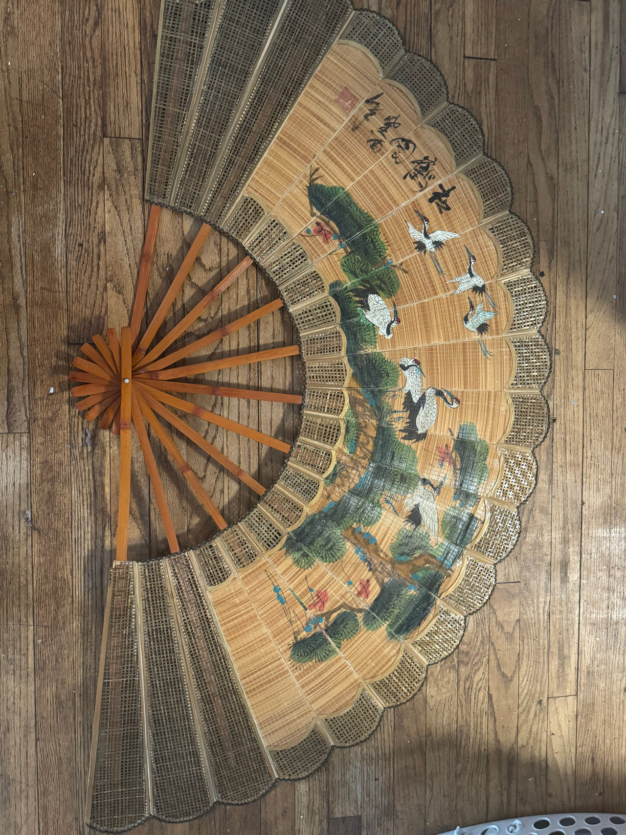 Vintage Chinese Bamboo Wall Fan
