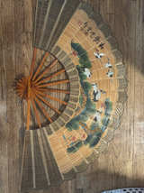 Vintage Chinese Bamboo Wall Fan - Image 1