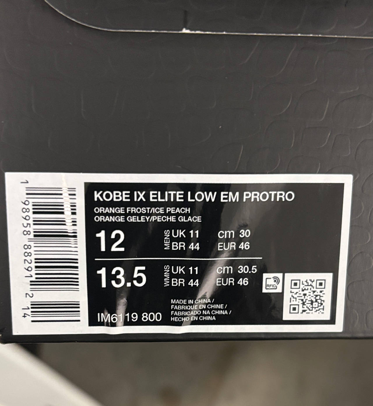 Nike Kobe 9 Elite Low EM Protro Orange Frost Ice Peach