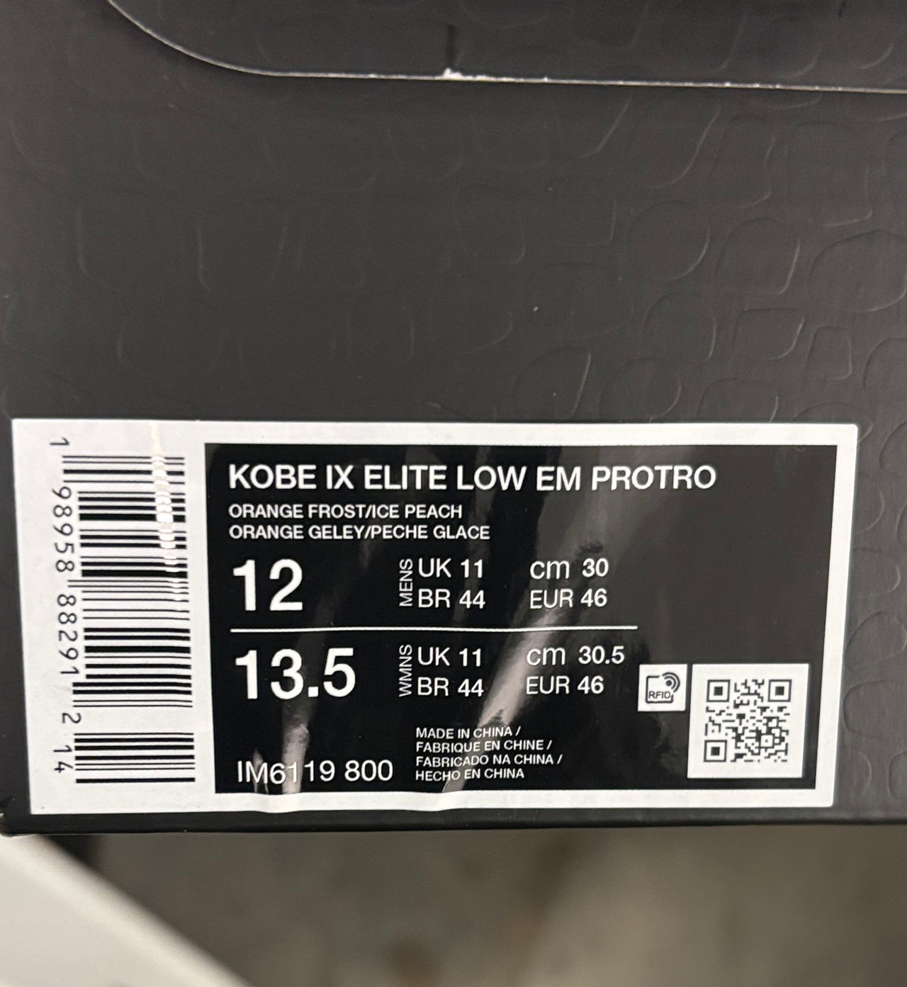 Nike Kobe 9 Elite Low EM Protro Orange Frost Ice Peach