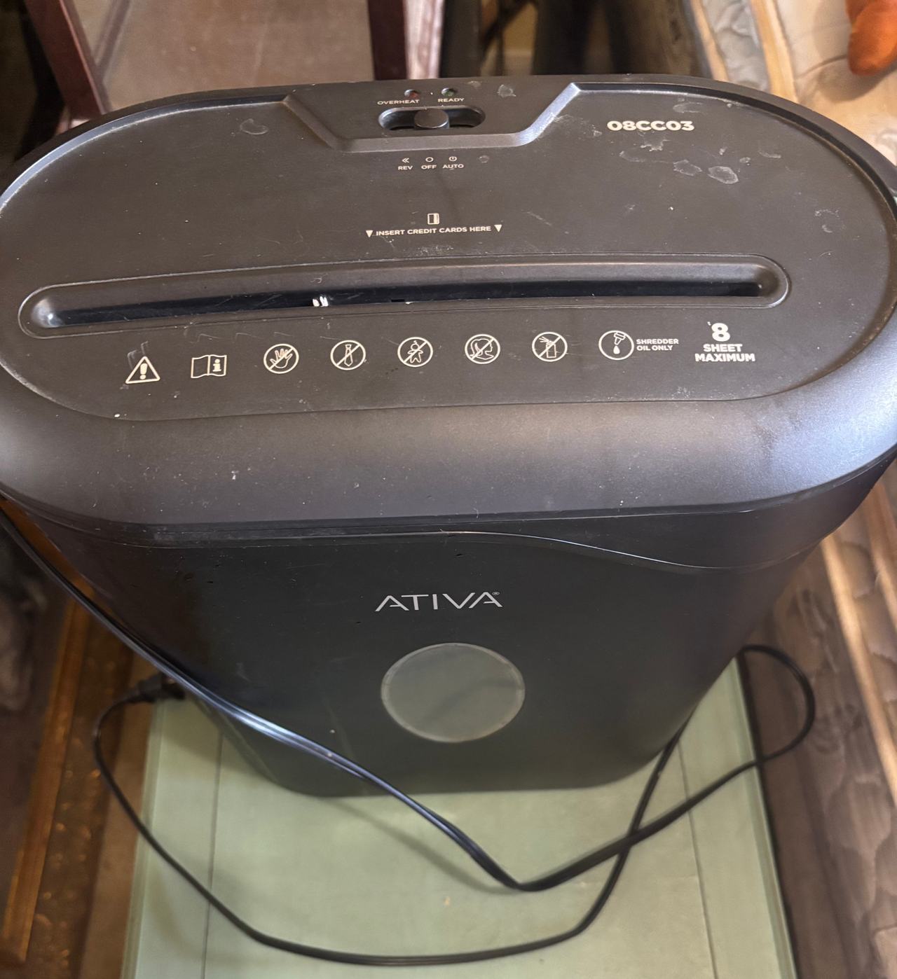 Ativa 8-Sheet Cross-Cut Shredder