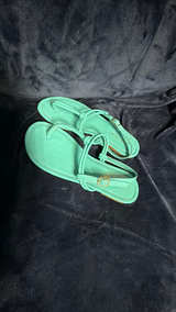 Charlie Paige Teal/Green Strappy Thong Sandals - Image 6
