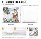 Watercolor Snowy Winter Woodland Animals Decorative Throw Pillow Covers - Image 2