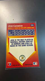 Donruss Triple Play 1992 Baseball Jose Canseco #214 - Image 2