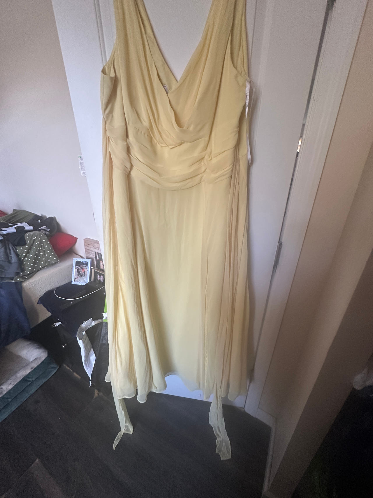 Yellow Chiffon Evening Dress
