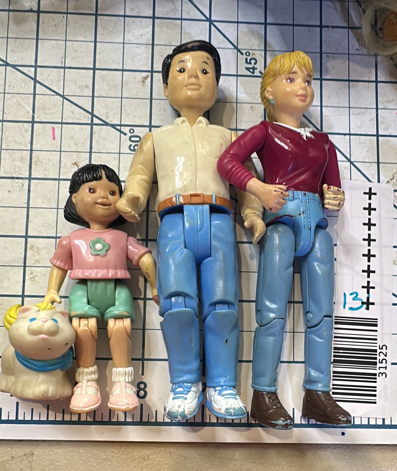 Fisher-Price Loving Family Dollhouse Figures Mom Dad Daughter Cat