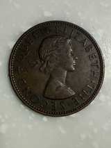 1958 New Zealand One Penny Coin E7 - Image 3