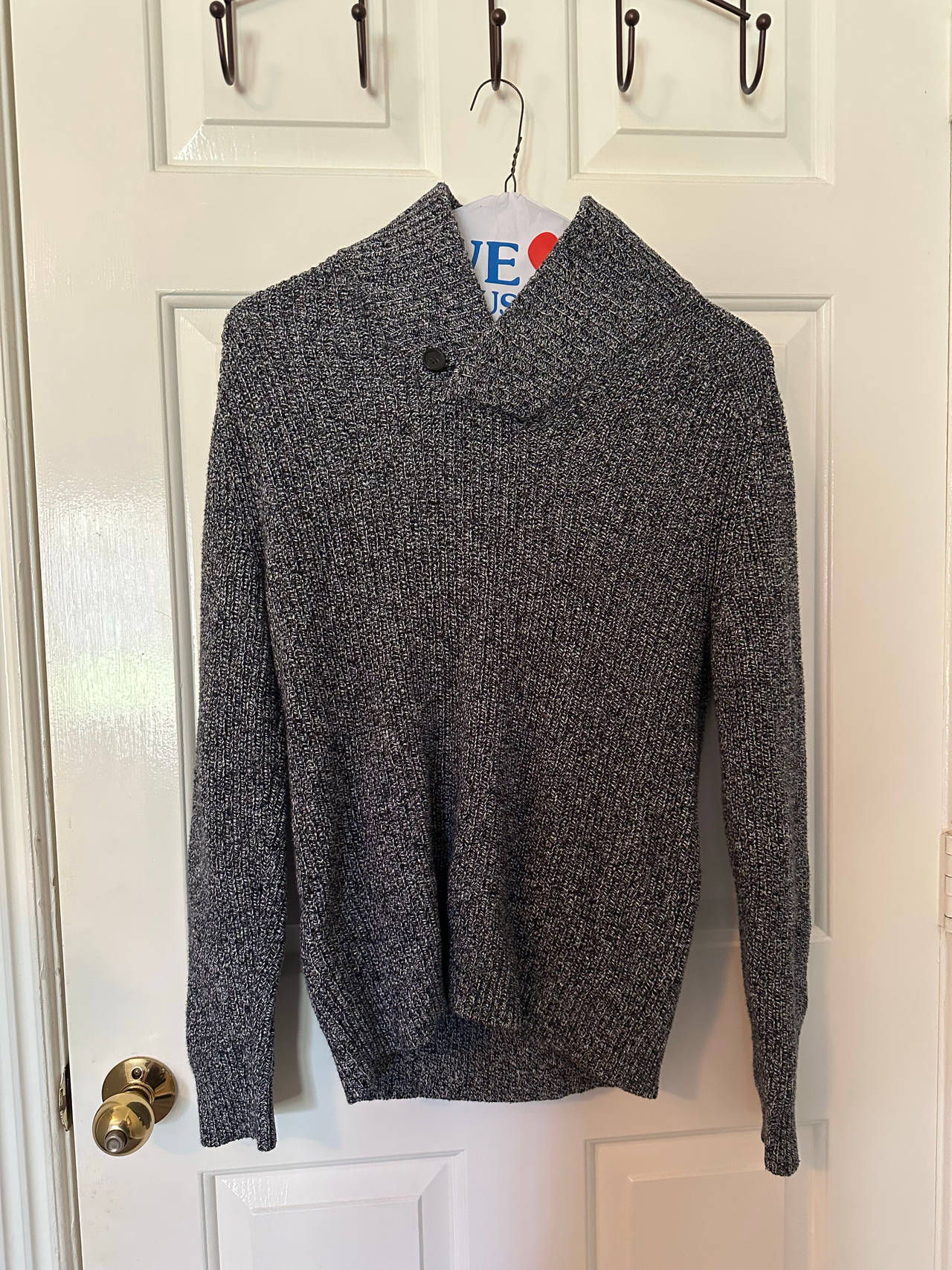 Men's Shawl Collar Marled Knit Sweater