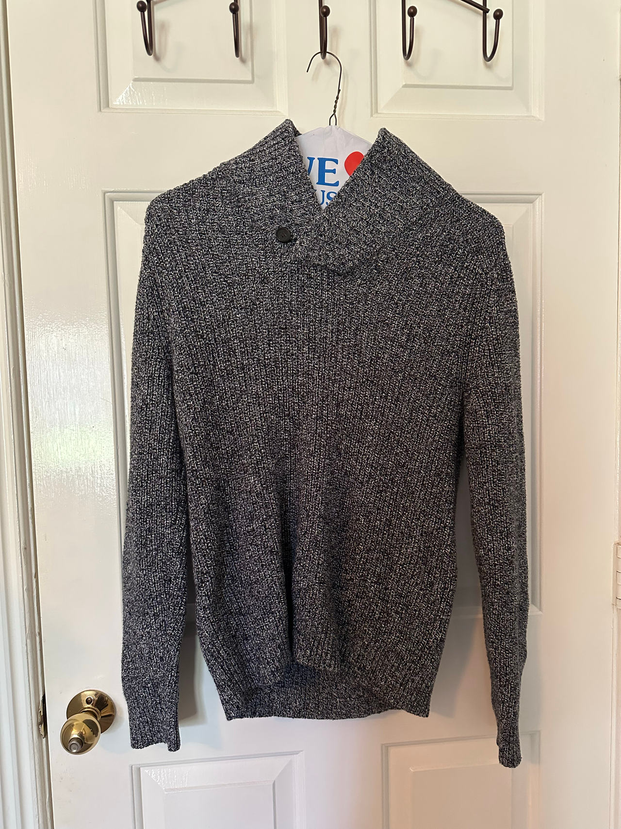 Men's Shawl Collar Marled Knit Sweater