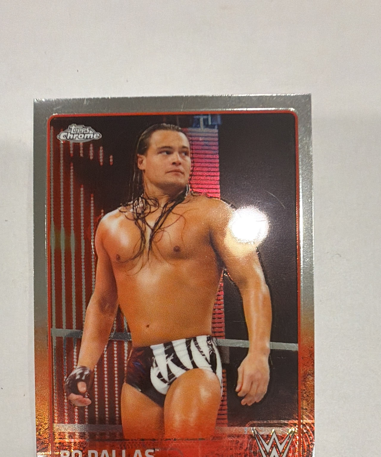 2014 Topps Chrome WWE Bo Dallas Orange Refractor #100 /99