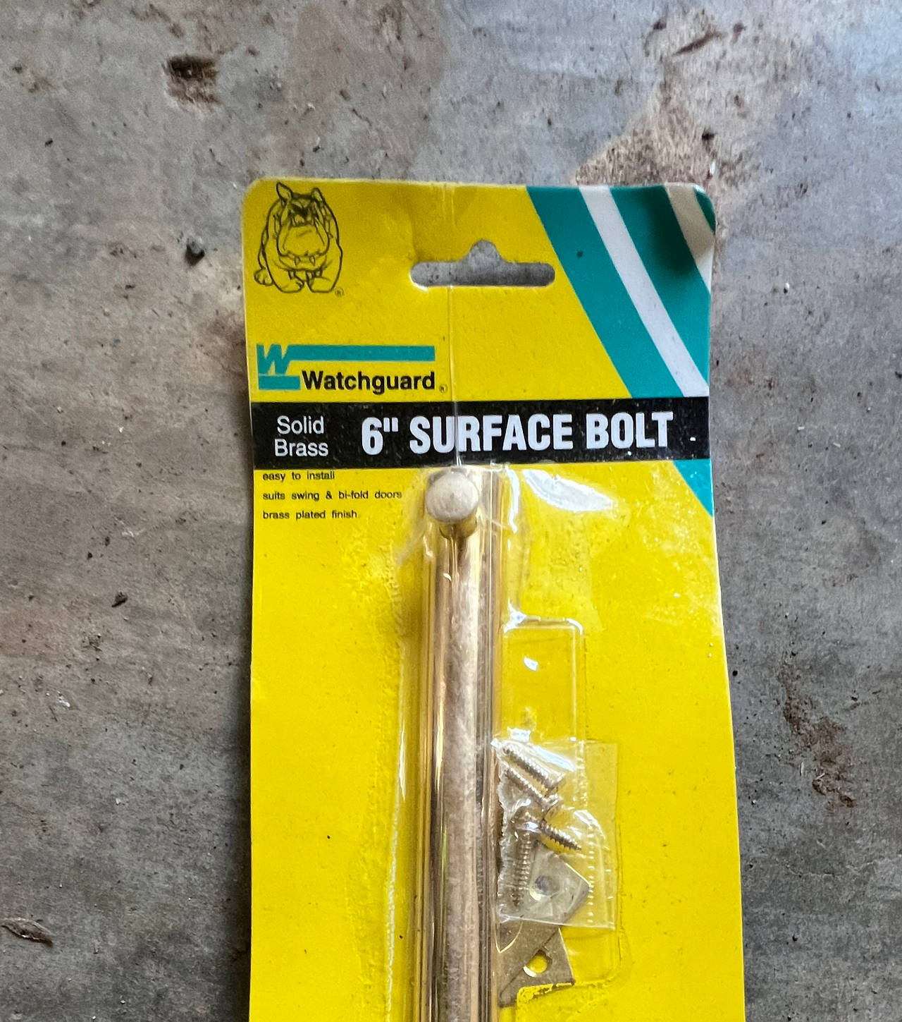 Watchguard 6" Solid Brass Surface Bolt