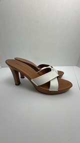 Donald J Pliner Charla White Leather Crisscross Slide Heels 8.5 - Image 3