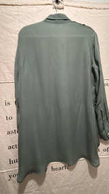 Arje 100% Italian Silk Shirt in Dark Sage Green - Image 6