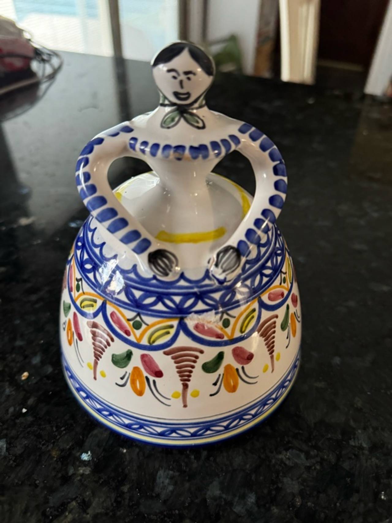 Talavera Spanish Lady Bell Ceramic Figurine