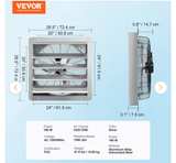 VEVOR 24-inch Shutter Exhaust Fan Aluminum - Image 2