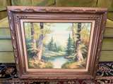 Greco Signed Forest Landscape Oil Painting Canvas Framed Scene Art - Image 1